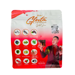 12-in-1 Glutalipo moringa flakes visible in blend, adds natural texture benefit
