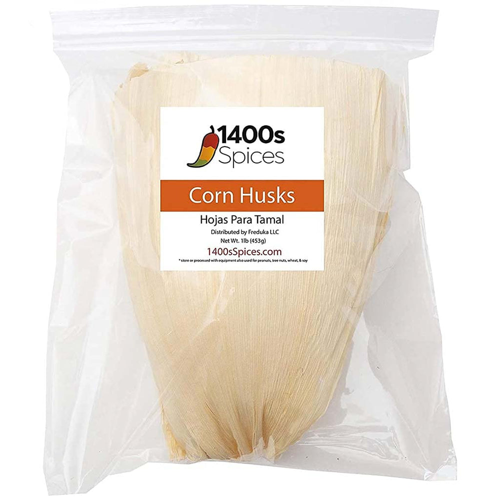 1400S SPICES front packaging showing 1lb corn husks and clear labeling for easy identification