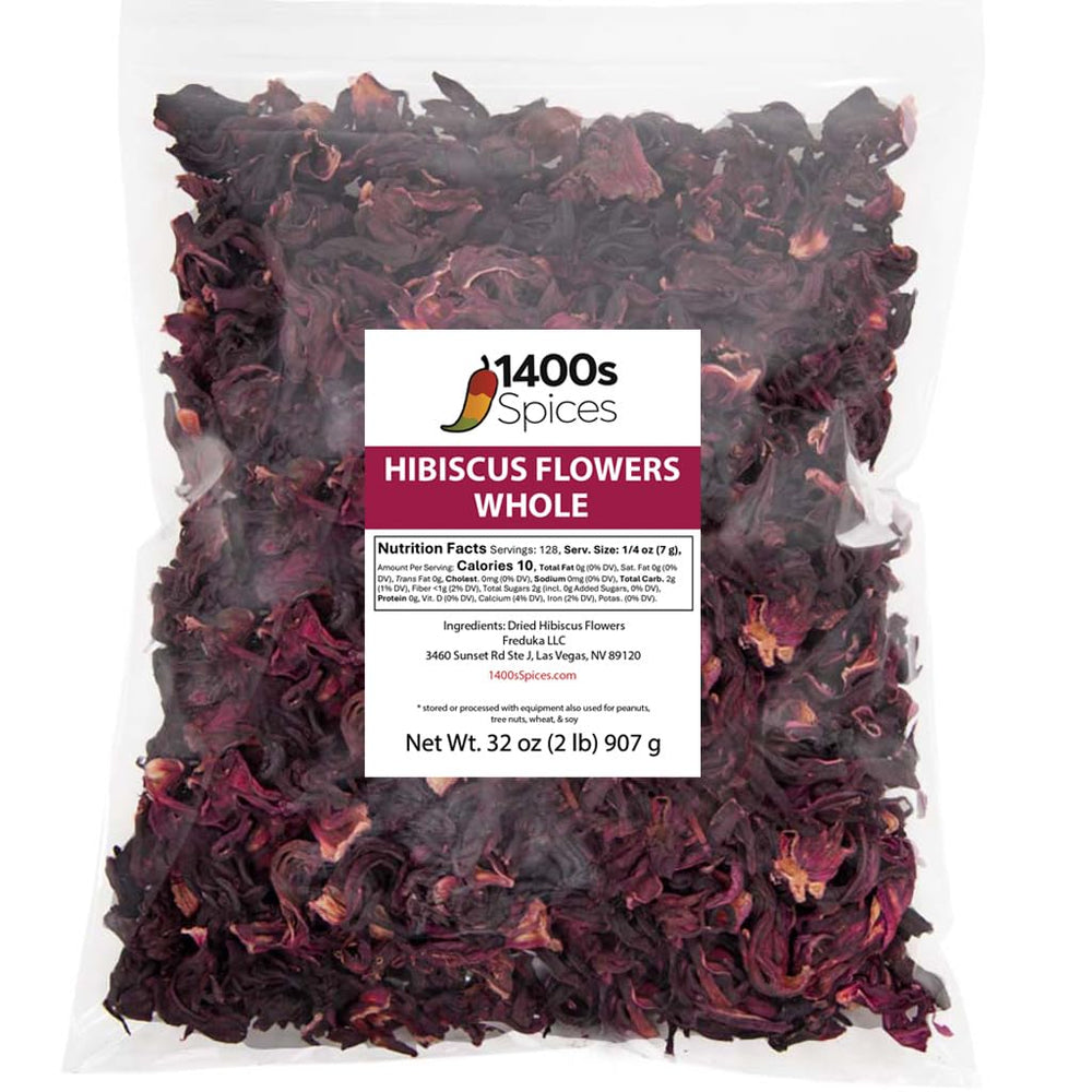1400S SPICES front packaging showing 2lb hibiscus bulk and clear labeling benefit convenience