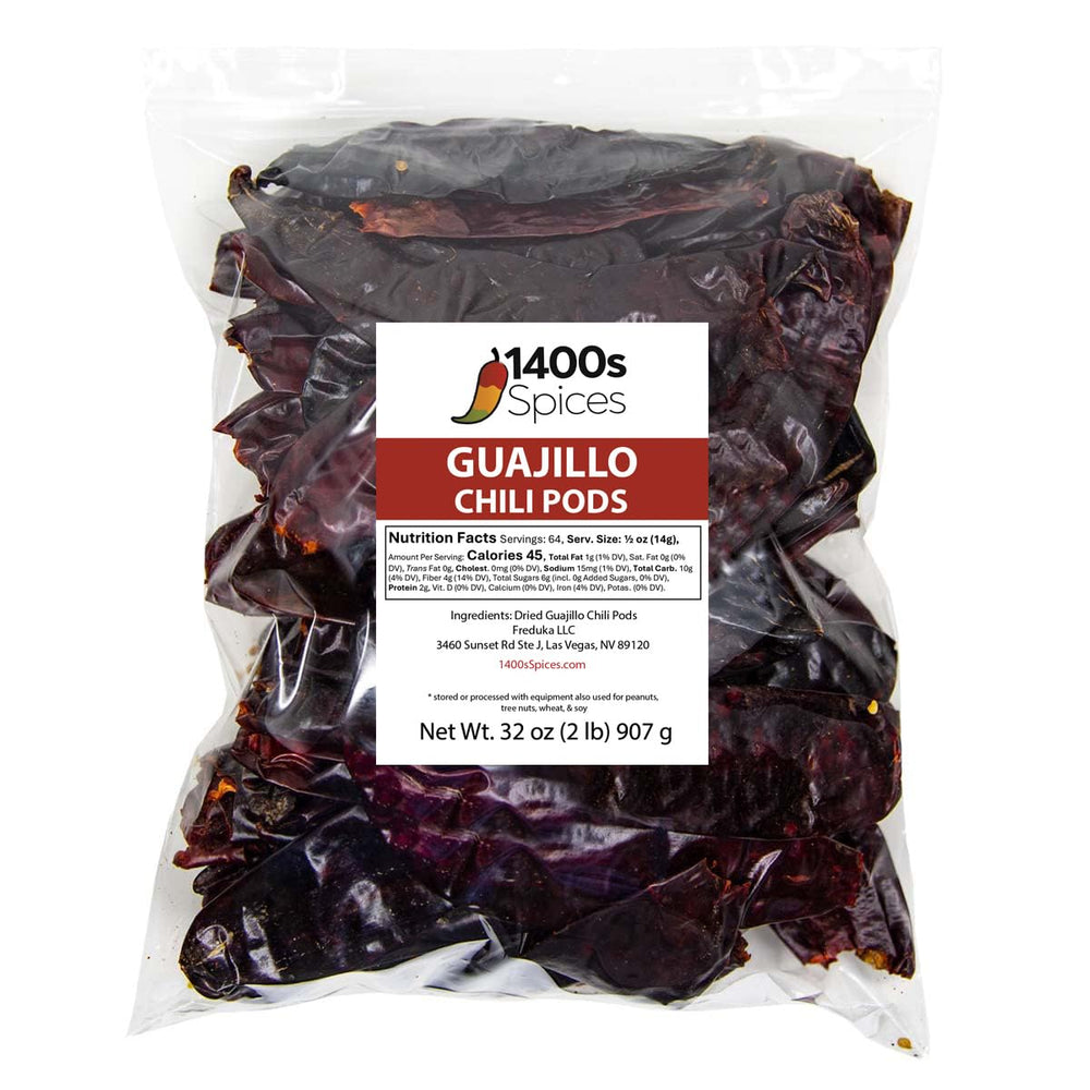 1400S SPICES front packaging shows whole guajillo chiles and weight benefits