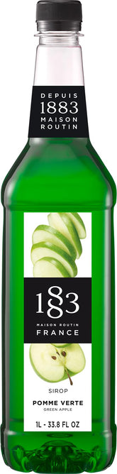 1883 Maison Routin front label showing green apple flavor and benefits