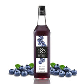 1883 Maison Routin front bottle view showing blueberry syrup and premium branding