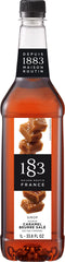 1883 MAISON ROUTIN front bottle view showing salted caramel flavor and clear branding benefits