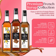 1883 MAISON ROUTIN vanilla bottle label close-up highlighting premium ingredients and clarity