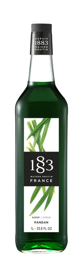 1883 MAISON ROUTIN pandan syrup front bottle showing label and glass bottle, premium look