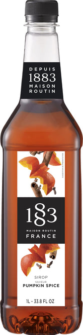 1883 Maison Routin front label showing pumpkin spice identity and premium origin