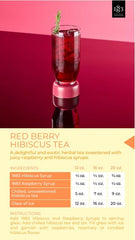 1883 MAISON ROUTIN syrup being poured into a glass showcasing easy dispensing and vibrant color