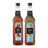 1883 bottle front packaging showing both sugar free flavors and value