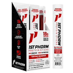 1st Phorm packaging front view showing teriyaki sticks and protein highlight