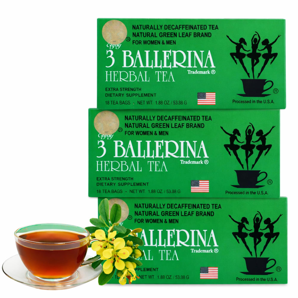 3 Ballerina front packaging showing three boxes and product benefit