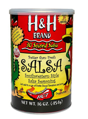30 SECOND SALSA front can showing label and serving suggestion for quick prep