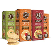 34° front packaging of variety pack showing contents and convenience