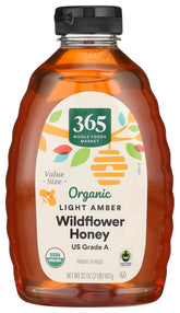 365 by Whole Foods Market front label showing organic and fair trade benefits