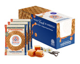 3Bros front box showing 20 individually wrapped protein stroopwafels and branding benefit