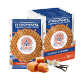 3Bros front packaging showing 10-count stroopwafels and product benefit fresh snacks
