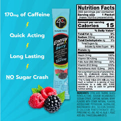 4C single stix packet of Energy Rush Berry ready to tear for convenience