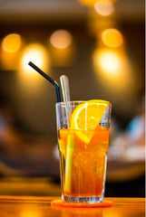 4C glass of iced green tea with ice showing refreshing serving