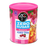 4C front canister showing brand and raspberry iced tea convenience