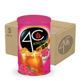 4C front packaging showing three raspberry tea cannisters and value pack benefit