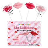 4E's Novelty front pack showing 24 lip lollipops, easy party supply