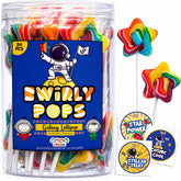 4YoreElves front bucket showing 24 rainbow star lollipops for colorful party display