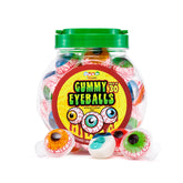 4YoreElves jar front view showing gummy eyeballs and handle for easy transport