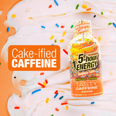 5-hour ENERGY close-up of liquid texture highlighting smooth dessert flavor and sugar-free benefit