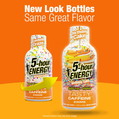 5-hour ENERGY open shot top view showing easy sip cap and fast drink convenience