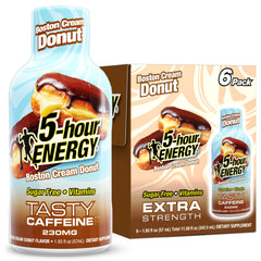 5-hour ENERGY front packaging showing six-shot multipack and portability benefit