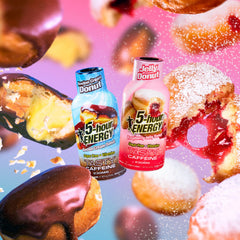 5-hour ENERGY texture splash illustrating dessert-inspired flavor and energy benefit