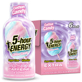 5-hour ENERGY front packaging showing cotton candy flavor and benefits