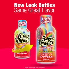 5-hour ENERGY shot with open cap pouring ready-to-drink liquid for quick use benefit