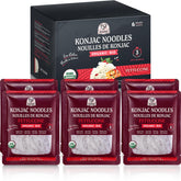 52USA front packaging six-pack showing organic konjac fettuccine benefits