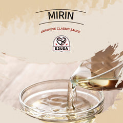 52USA mirin closeup label highlighting natural sugar and reduced-calorie benefits