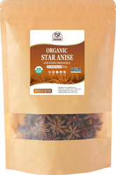 52USA front packaging showing 16oz organic star anise, clear view of label and bag