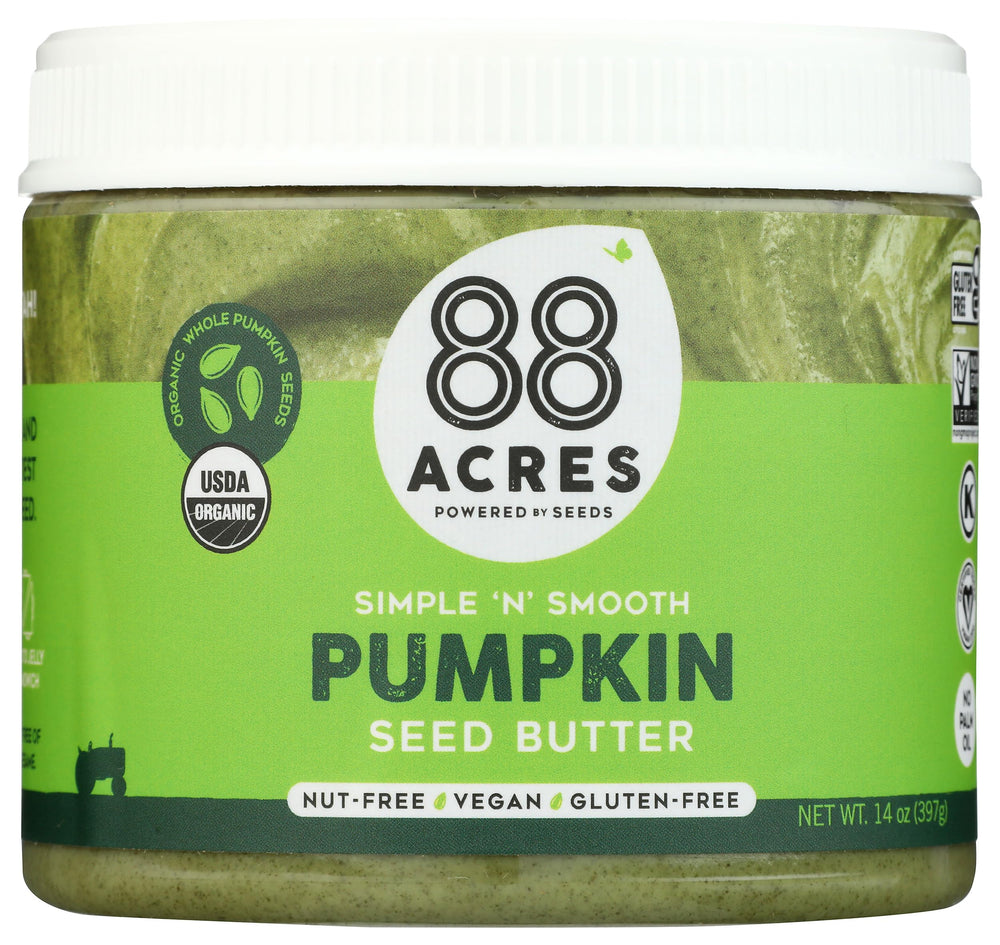 88 Acres jar front label showing brand and nutritional benefits