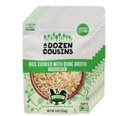 A Dozen Cousins front pouch showing packaging and quick-heat benefit