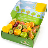 A Gift Inside front view of signature boxed fruit gift ready to present and delight