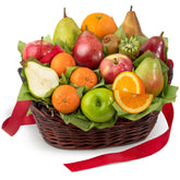 A Gift Inside front view basket showing mixed fruit and elegant presentation benefit
