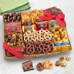 A Gift Inside white chocolate pretzels and almond bark detail showcasing texture and variety