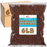 A Great Surprise front packaging showing 6 lb bulk chocolate sprinkles, convenient storage