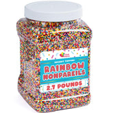 A Great Surprise front packaging showing 2.7 lb bulk rainbow nonpareils for parties