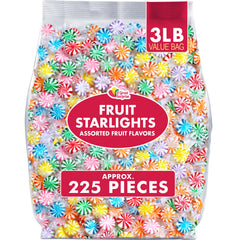 A Great Surprise front packaging of 3 lb mixed fruit pinwheel candies showing colorful swirls and weight