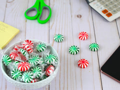 Office candy dish filled with A Great Surprise Starlight Mints welcoming guests