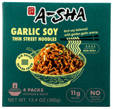 A-SHA front packaging showing brand and scallion sauce noodle benefits