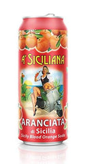 A' Siciliana close-up of the can label highlighting Sicilian artwork and origin details, clear branding benefit