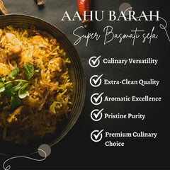 Aahu Barah plated cooked rice showing fluffy separated grains for serving appeal