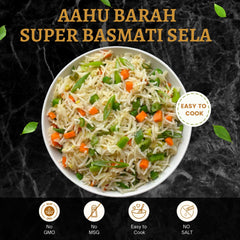 Aahu Barah rice in a measuring cup illustrating portion control and yield