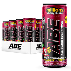 ABE All Black Everything front can Cherry Millions showing branding and zero-calorie benefit