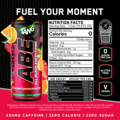 ABE ingredient label close-up highlighting key actives like caffeine and citrulline for clarity